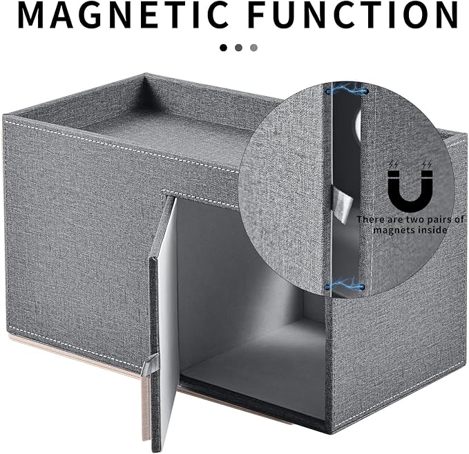 Square Tissue Box Cover with Drawers, Tissue Box Holder with Storage Tray - Image 6