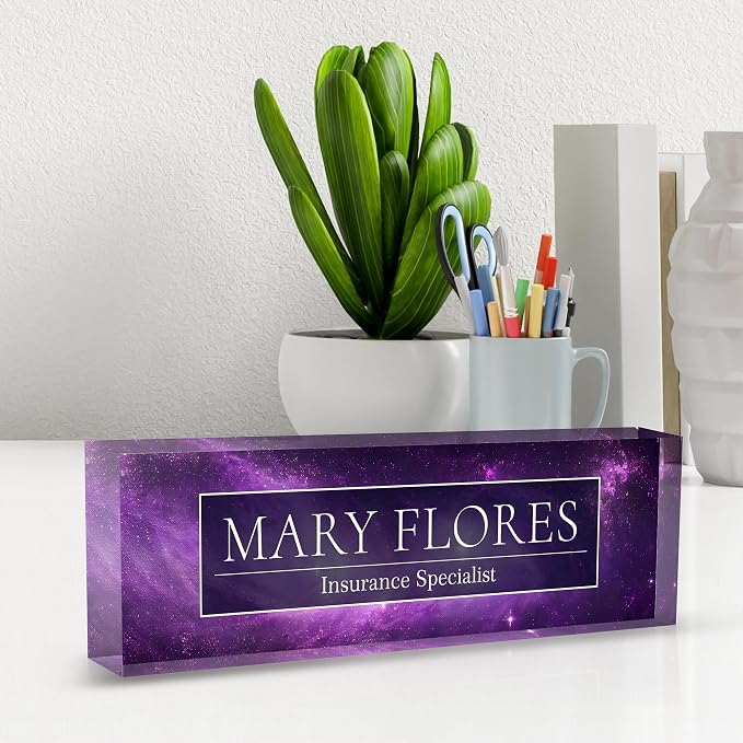Custom Name Plate for Desk, Desk Name Plate Personalized Acrylic Office Desk - Image 3