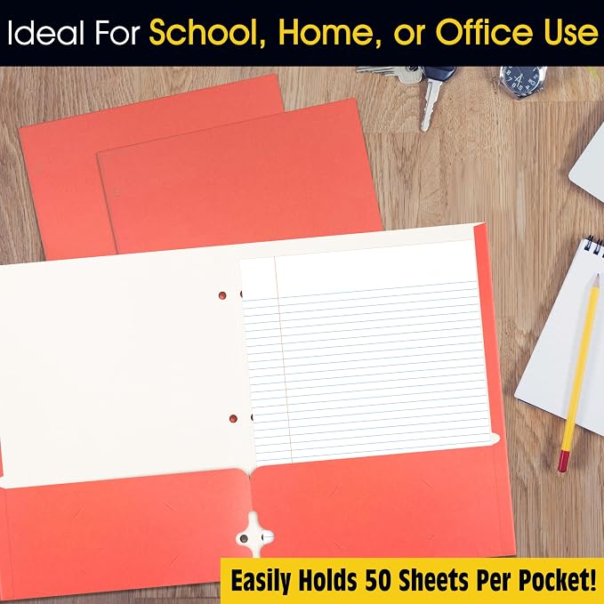 2 Pocket Portfolio Folders, 25 Pack, Trendy Cool Colors, Fits Letter Size Paper - Image 5