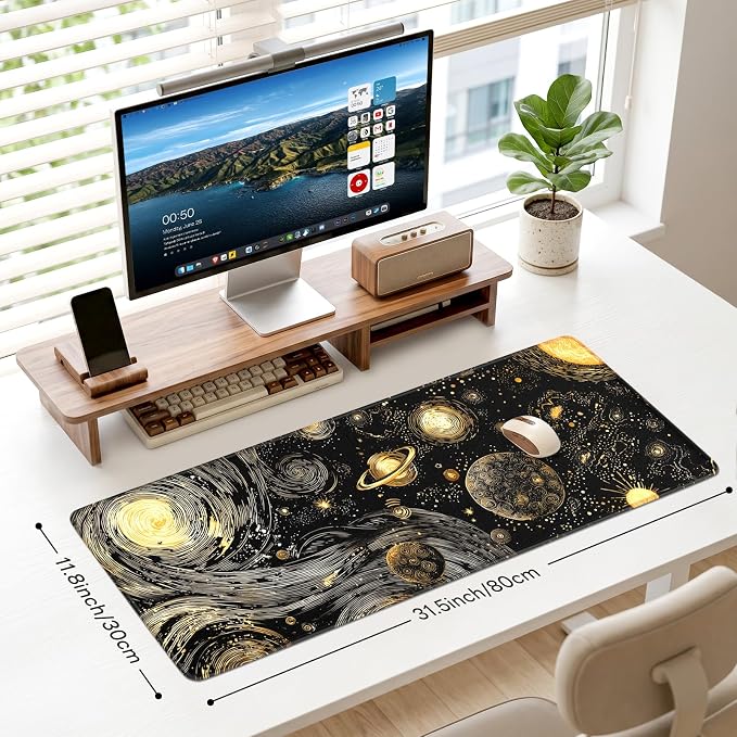 Desk Mat, Big Desk Pad, 31.5x11.8 Inches Extended Big Gaming Mouse Pad - Image 3