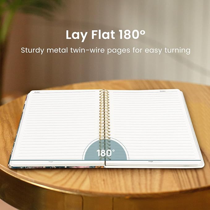Taja Spiral Journal Notebook for Women, Pretty Hardcover Lined Notebook for - Image 4