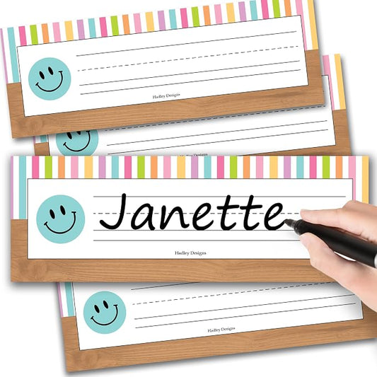 Desk Name Tags for Classroom -25 Student Name Plates for Classroom Kindergarten by HadleyDesigns