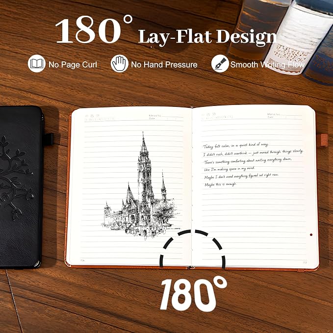 CAGIE Leather Bound Journal for Men & Women, A5 Lined Notebook - Image 4