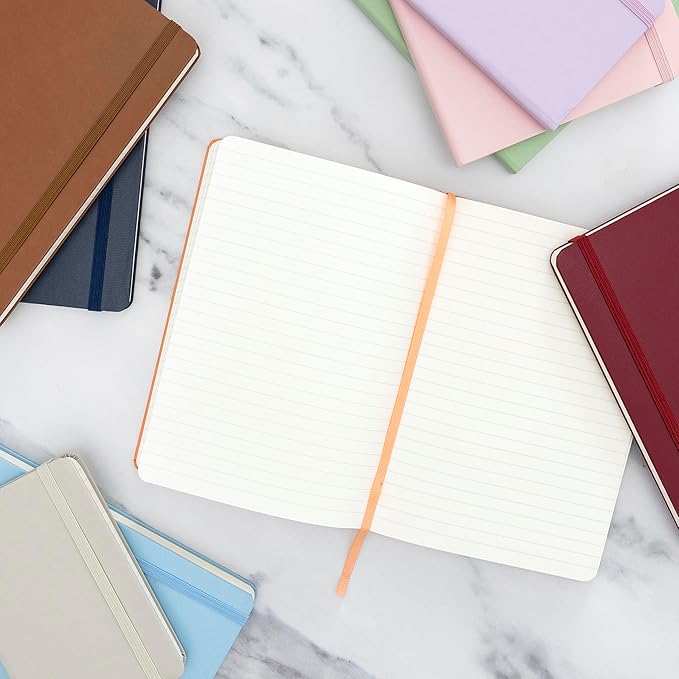 PAPERAGE Lined Journal Notebook, (Blush), 160 Pages, Medium 5.6 in x 8 in - 100 GSM Thick Paper – Hardcover Journaling Notebook for Work, School & Note Taking-DeskLoop Office