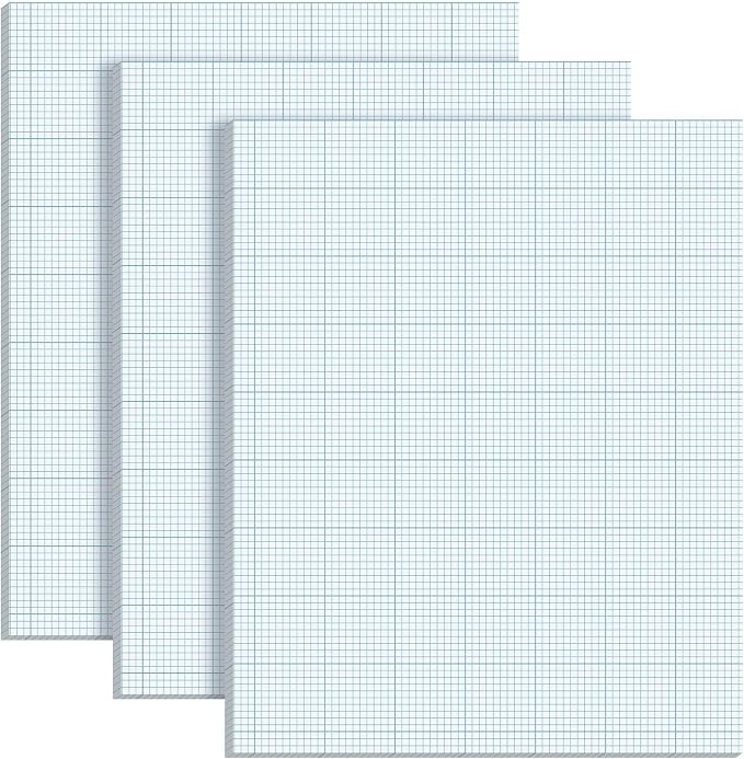Ctosree 3 Pcs 8.5 x 11 Quadrille Pads 10 Squares Per Graph Paper Pad Back to by Ctosree