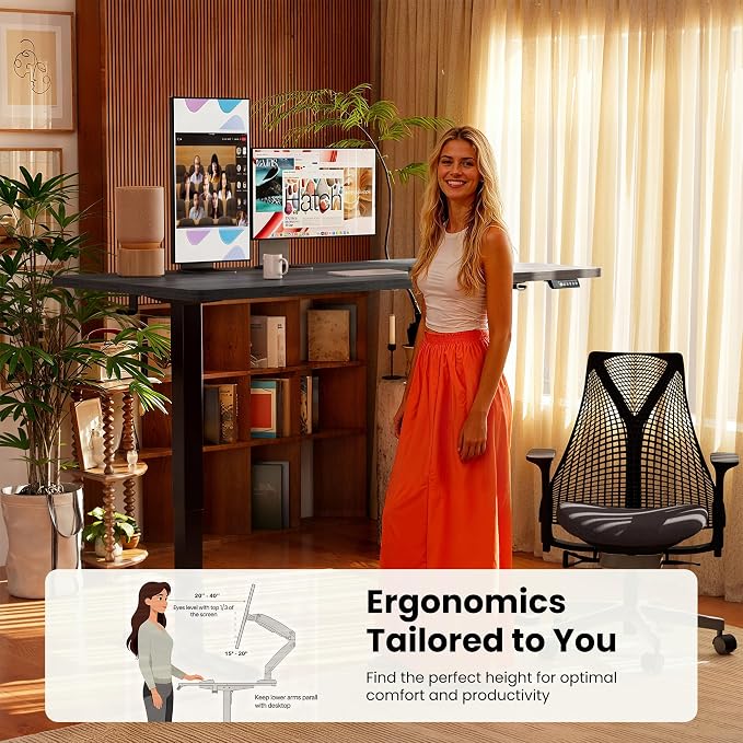 ErGear Height Adjustable Electric Standing Desk, 55 x 28 Inches Sit Stand up - Image 7