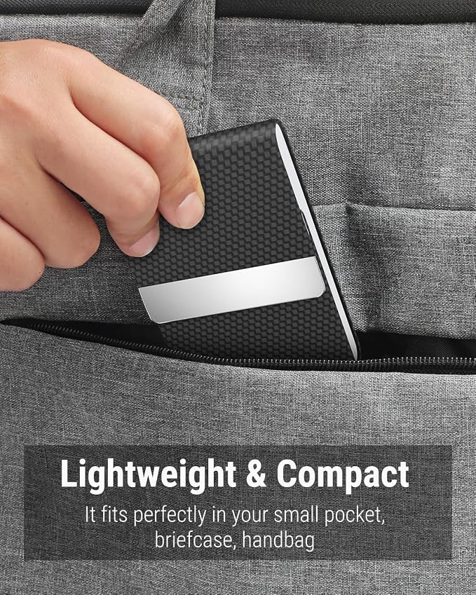 MaxGear Business Card Holder, PU Leather Business Card Case, Magnetic Closure - Image 7