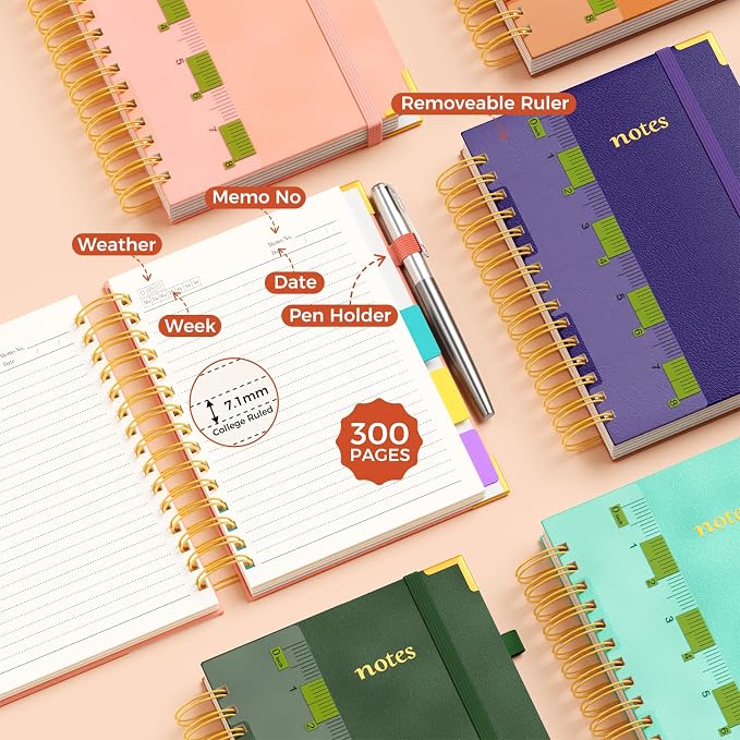 XYark A5 Hardcover Spiral Notebook, 6.3"x8.5" College Ruled Notebooks - Image 6