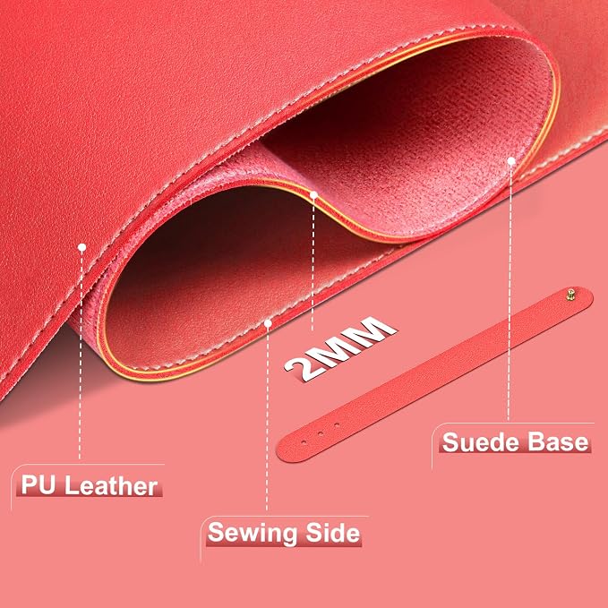 Large Desk Pad 47.2" x 17", Leather Desk Mat Protector, Non-Slip PU Leather - Image 2