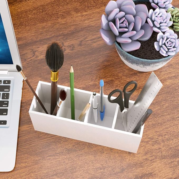 NIUBEE Acrylic Pen Holder 4 Compartments - Image 4