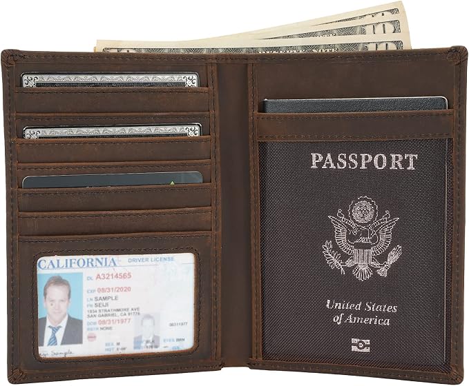 Polare Luxury RFID Blocking Leather Passport Holder Travel Wallet - Image 2