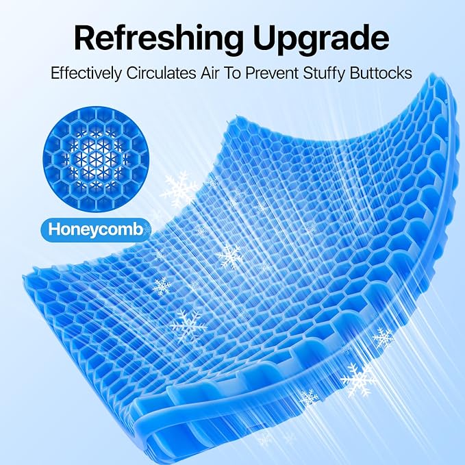 OMCOZY Gel Seat Cushion, Cooling Cushion, Breathable Honeycomb Design Absorbs - Image 6