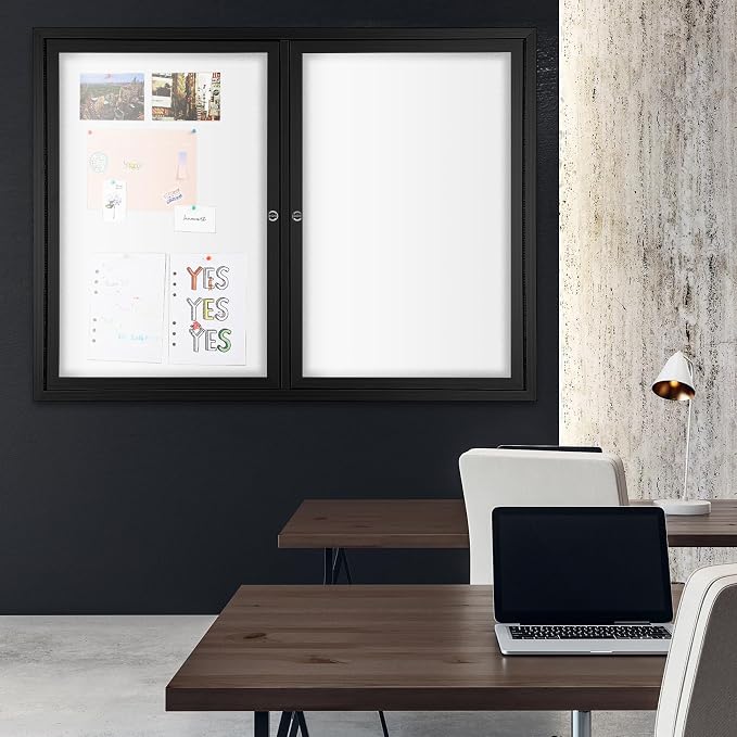 INNOVART Enclosed Bulletin Board 48”x36”, Lockable Dry Erase Noticeboard - Image 9