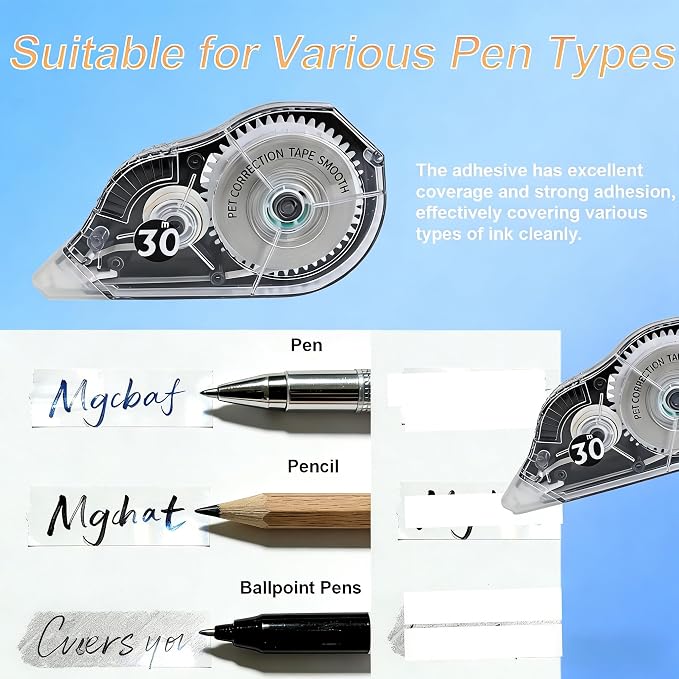 White Correction Tape, Correction Easy to Use Applicator - Image 5