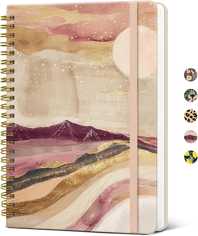 Taja Lined Spiral Journal Notebook by Taja