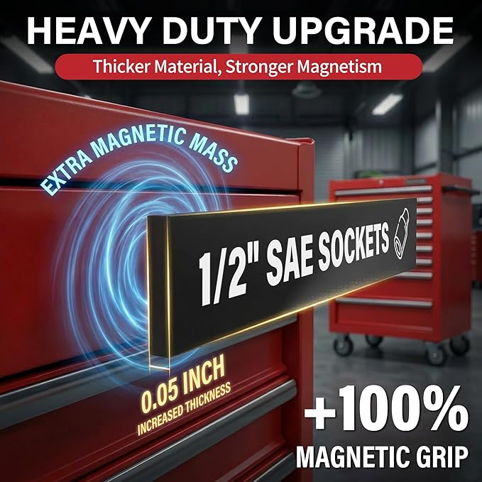 105 Pcs Magnetic Tool Box Labels, Heavy Duty Tool Chest Drawer Badges, 100 - Image 3