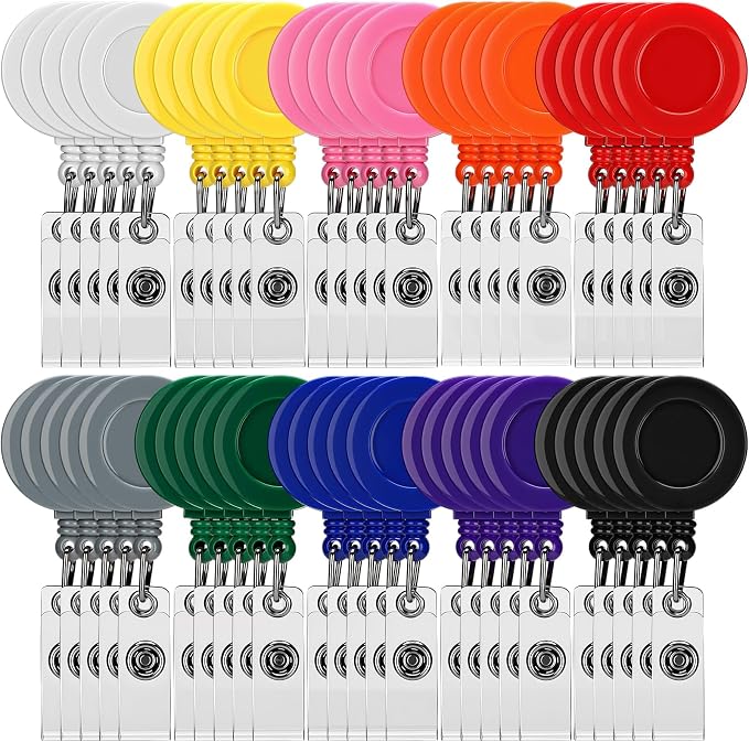 Zonon 50 Pcs Retractable Badge Holder Reels by Zonon