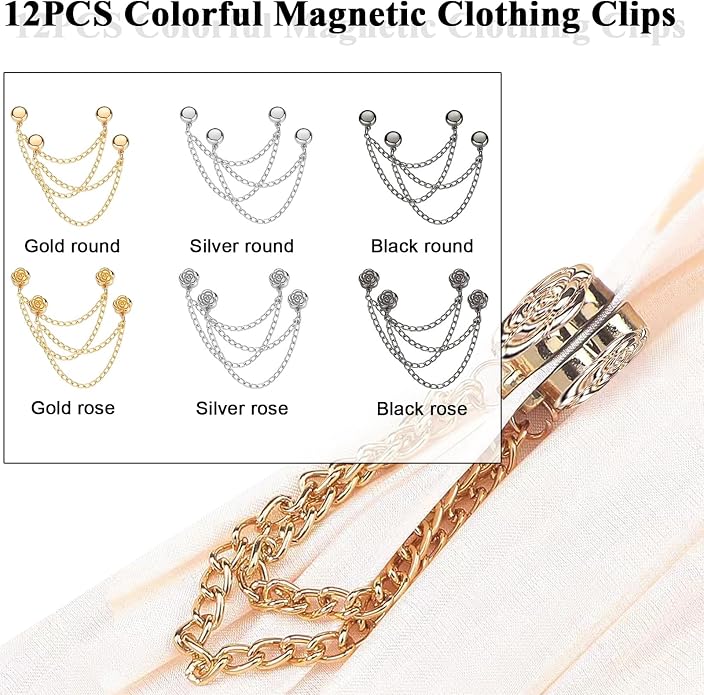 Magnetic Clothing Clips: 12 Pcs Multi-Function Magnetic Shirt Clips - Image 6