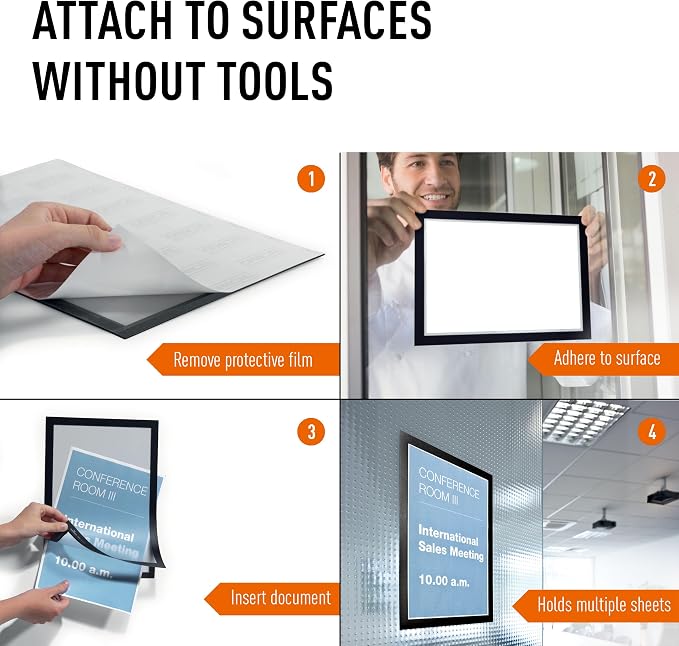 Durable Duraframe Self-Adhesive Magnetic Frame Black - Image 4