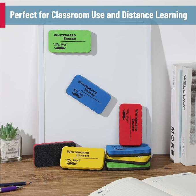 Mr. Pen- Magnetic Dry Erase Erasers, 8 Pack | Colorful Magnetic Whiteboard - Image 5