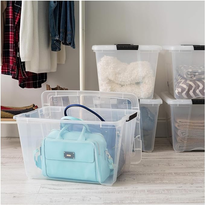 IRIS USA 54 Qt Stackable Plastic Storage Bins - Image 6