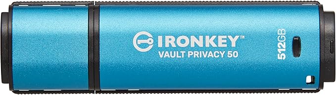 Kingston Ironkey Vault Privacy 50 USB-A 512GB Encrypted Flash Drive | FIPS 197 Certified | XTS-AES 256-bit | BadUSB and Brute Force Protection | Mult-Password Option | IKVP50/512GB-DeskLoop Office