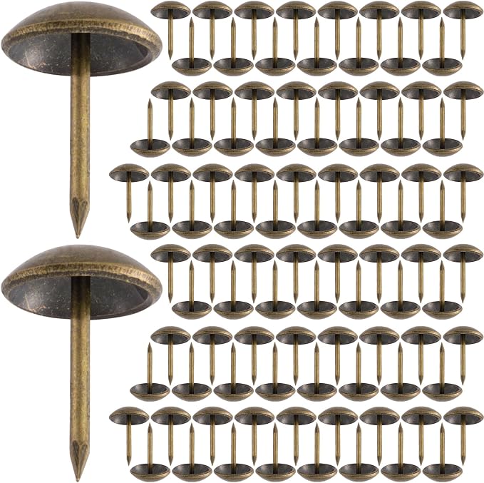 100pcs Round Head Thumb Tacks for Wall, Bronze Pins, 0.4 x 0.6 in | Heavy Duty by Unknown