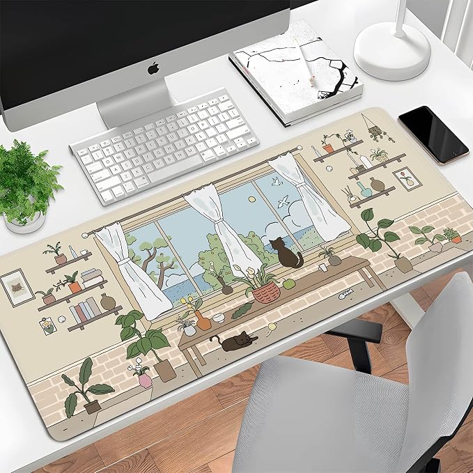 Kawaii Cat Mouse Pad Large Desk Mat Extended Keyboard Mouse Pad Cute Mousepad - Image 7