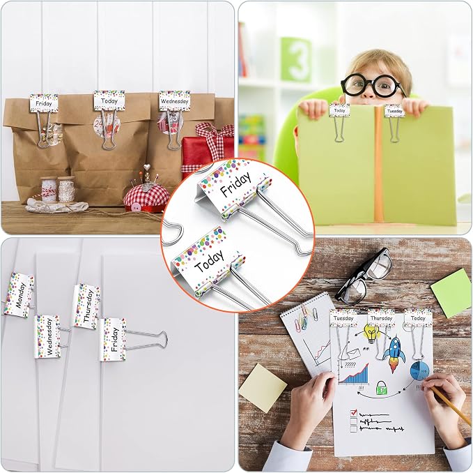 Tenare 6 Pieces Teacher Essentials Large Binder Clips 2 Inches Teacher Binder - Image 6