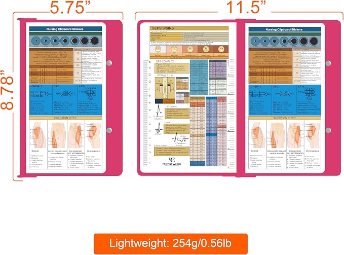 Nursing Clipboard with Nursing and Medical Edition Cheat Sheets Nursing School - Image 4