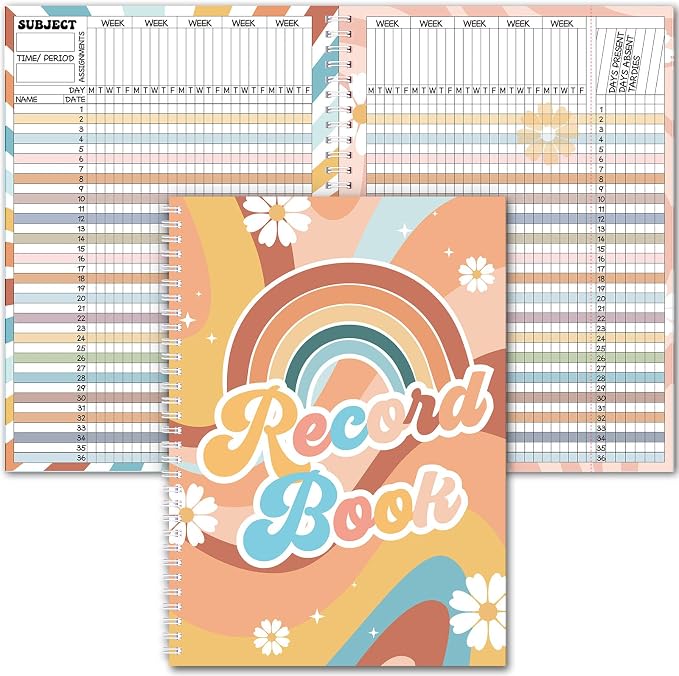 Fuyoooo Teacher Record Book Teacher Grade Books 2026-2027 Spiral Bound Record by Liraitoya