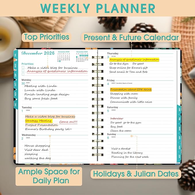 Planner 2026-2027 Weekly and Monthly Calendar Planner Jul 2026-Jun 2027 | - Image 3