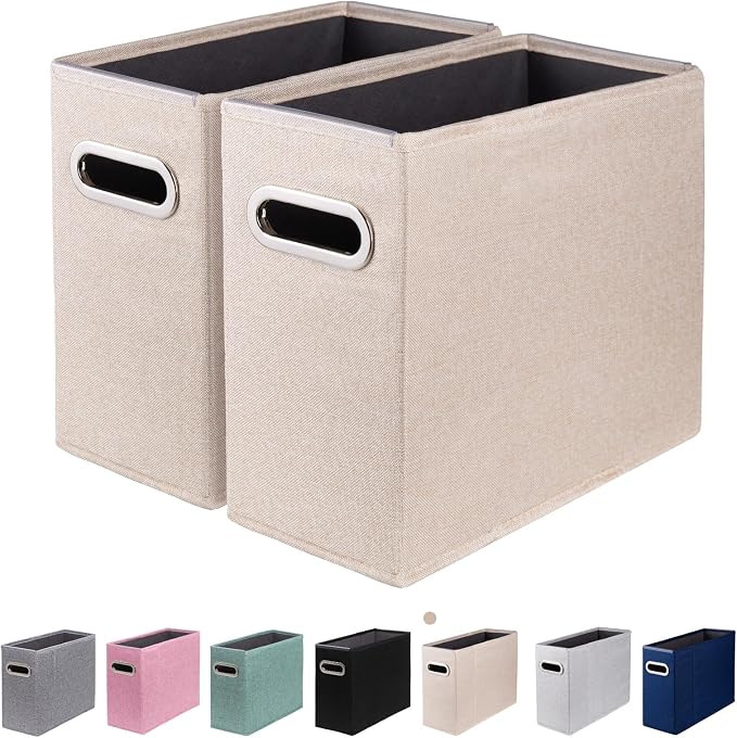 2 Packs Letter Size File Organizer, File Folders Organizer, Fabric Storage Box by ComfortKeeper