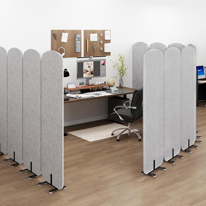 Natwind 3 Panel 73.2 x 71 inch Office Room Privacy Protect Space Divider - Image 2