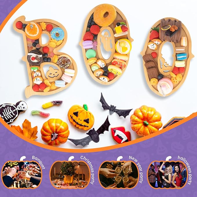 3PCS Wooden Halloween Charcuterie Board Set - Image 3