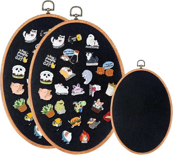 Yalikop Pin Display Board Fabric Enamel Pin Boards Wall Hanging Brooch Earrings by Yalikop