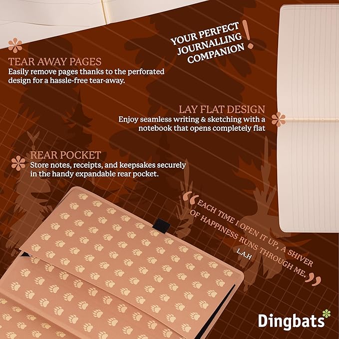 Dingbats A5 Wildlife Ruled Notebook Journal - Premium Vegan Leather Softcover Executive Journal for Women & Men - Work, Note Taking, Writing & Travel-DeskLoop Office