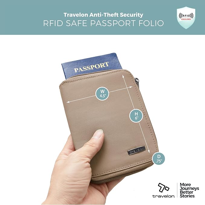 Travelon RFID Blocking Passport Zip Wallet - Image 3