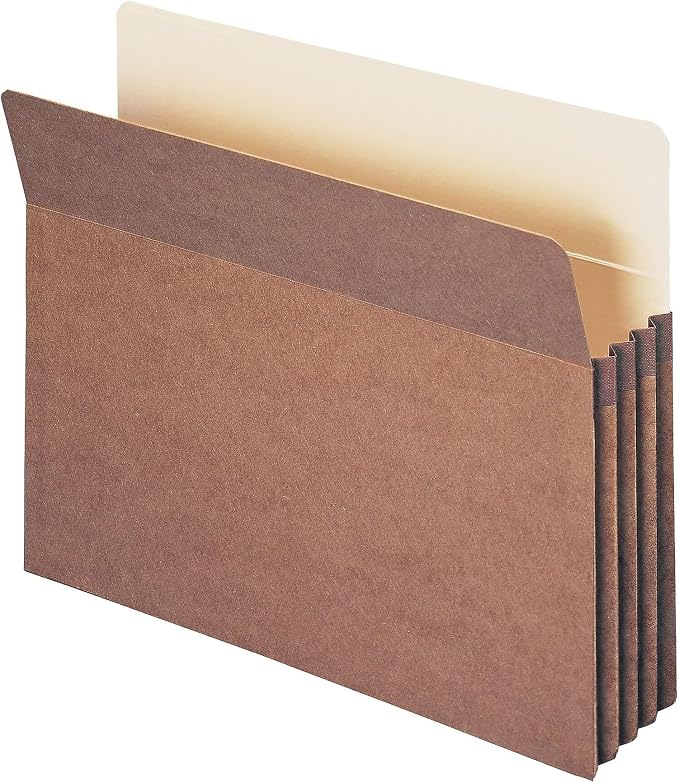 Smead File Pocket, Straight-Cut Tab, 3-1/2" Expansion, Letter Size, 25 per Box by SMEAD