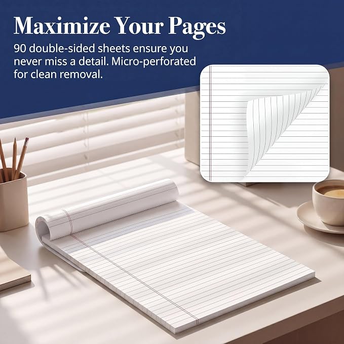 MSKKSM 3 Pack Legal Pads 8.5 x 11 White Note Pads 8.5 x 11 Notepads White - Image 5