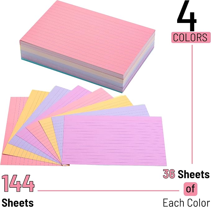 Mr. Pen- Lined Index Cards, 144 Cards, Ruled - Image 2