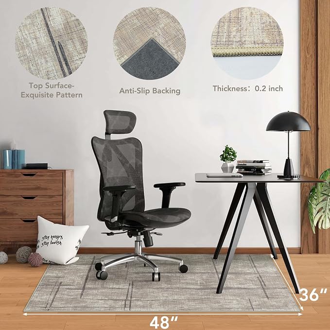 Office Chair Mat for Hardwood Floor&Tile Floor, Under Desk Rug for Rolling - Image 2