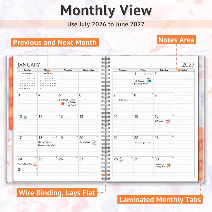 CRANBURY Planner 2026-2027 8.5x11, Academic Year Monthly and Weekly Calendar - Image 6