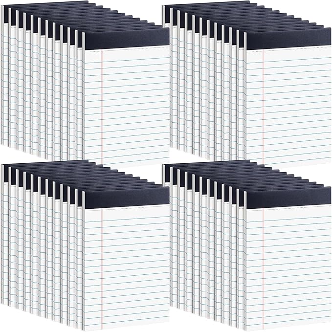 48 Pack Legal Pads Bulk, 8.5 x 11 Inch White Notepad, Note Pads Wide Ruled by Oleitodh
