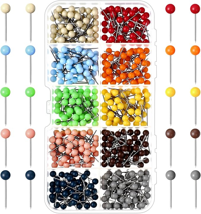 Outus 500 Pieces Map Push Pins Map Tacks Plastic Round Head Tacks by Outus