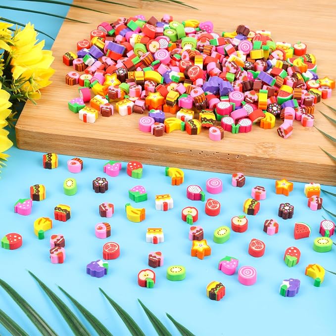 FOIMAS 300pcs Mini Cake Fruit Erasers - Image 2