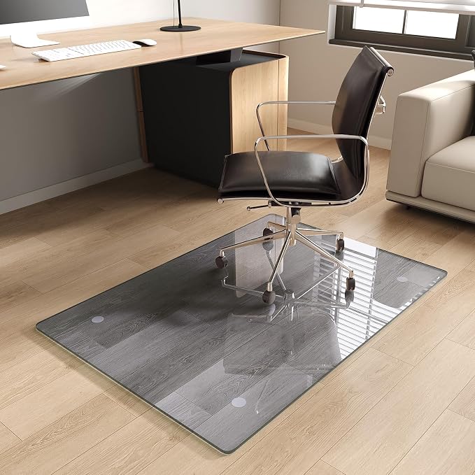 Tempered Glass Chair Mat for Carpet，30"x42" Office Mats for Rolling Chairs by MYSUNORIA