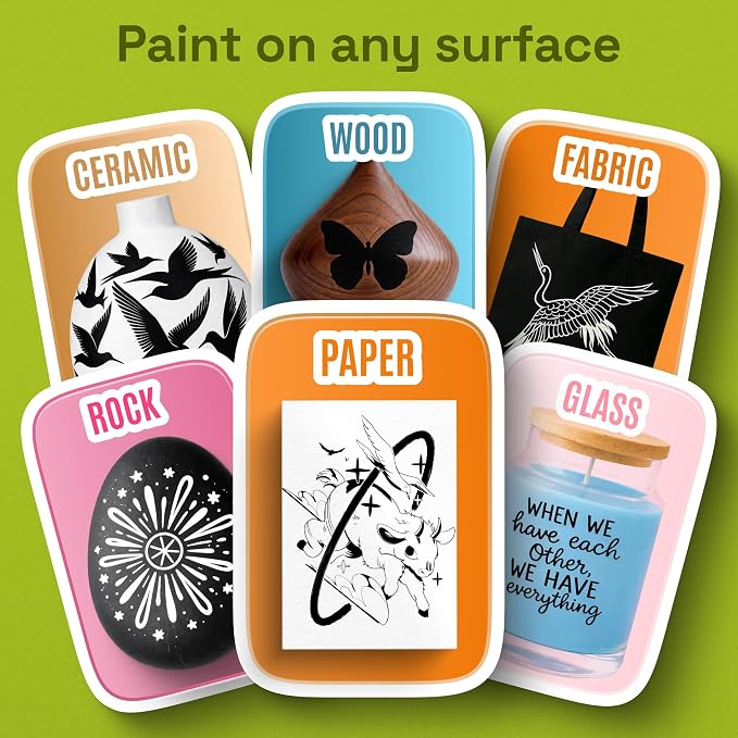ARTISTRO 24 Black Acrylic Paint Markers - Image 3