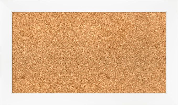 Amanti Art Natural Cork Board for Wall, 17x29 Vision Board with White Frame, Medium Corkboard Office Decor for Home Organization, Modern Corkboard Pinboard to Display Items for Home Organization in-DeskLoop Office