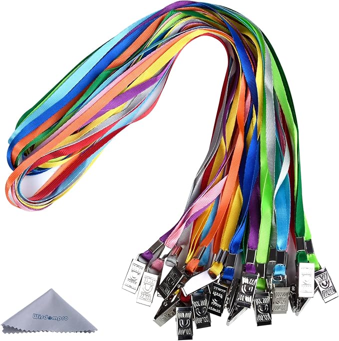Wisdompro Lanyard with Bulldog Clip, 20 Pack of 17 inch Flat Nylon Neck Lanyard - Image 8